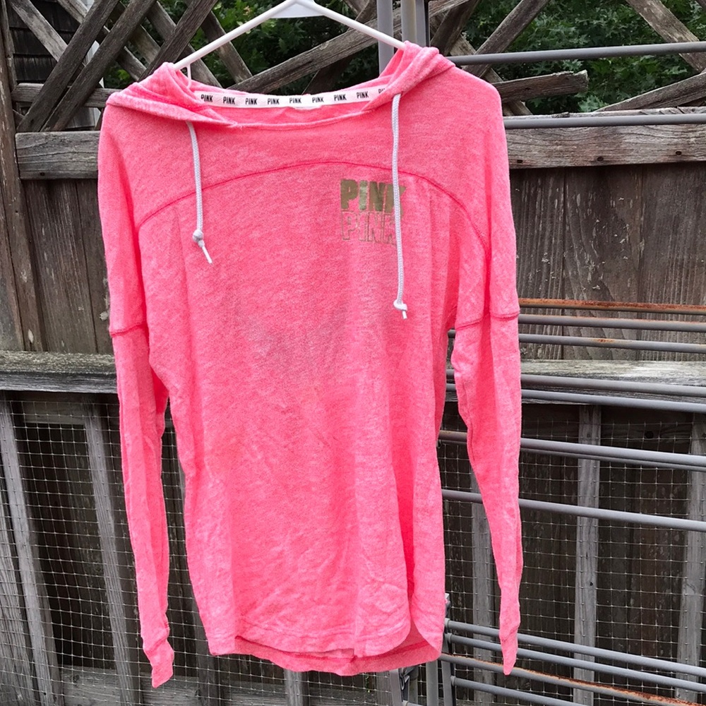 Victoria pink light weight summer hoodie.